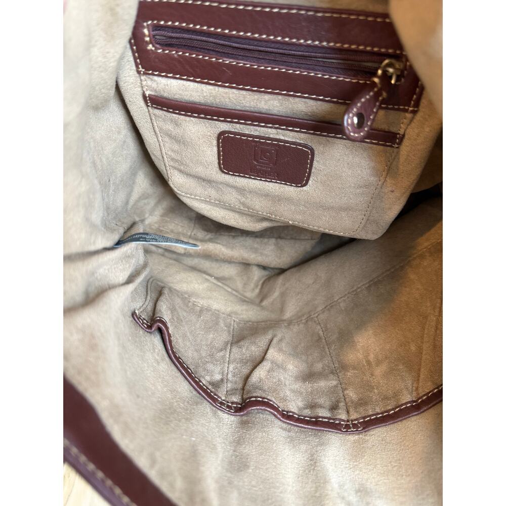 Liz Claiborne Pebbled Leather Shoulder Bag Chocolate Brown - Picture 6 of 9
